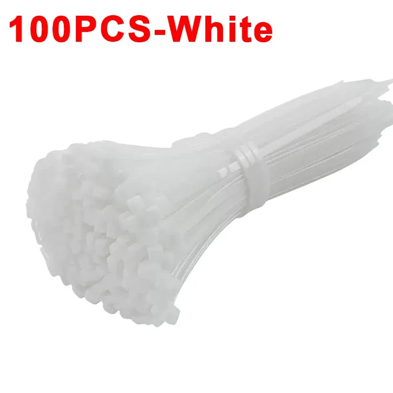 Nylon Cable Ties Adjustable Self-locking Cord Ties Straps Fastening Loop Reusable Plastic Wire Ties For Home Office