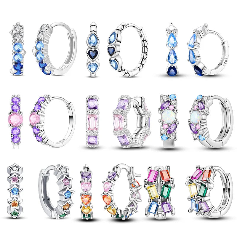 New 925 Sterling Silver Sparkling Zircon Four-Leaf clover Women Earrings Brilliant Wedding Engagement Star Earrings Jewelry Gift