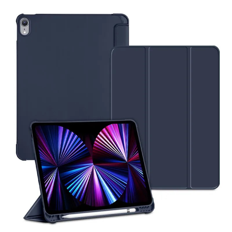 For iPad 10th Gen Case 3 fold Fall prevention Cover for Air 4 5 6 10.9in 11in 13in For Air 2 9.7 Pro 11 12.9 13 Mini 6 7 Case