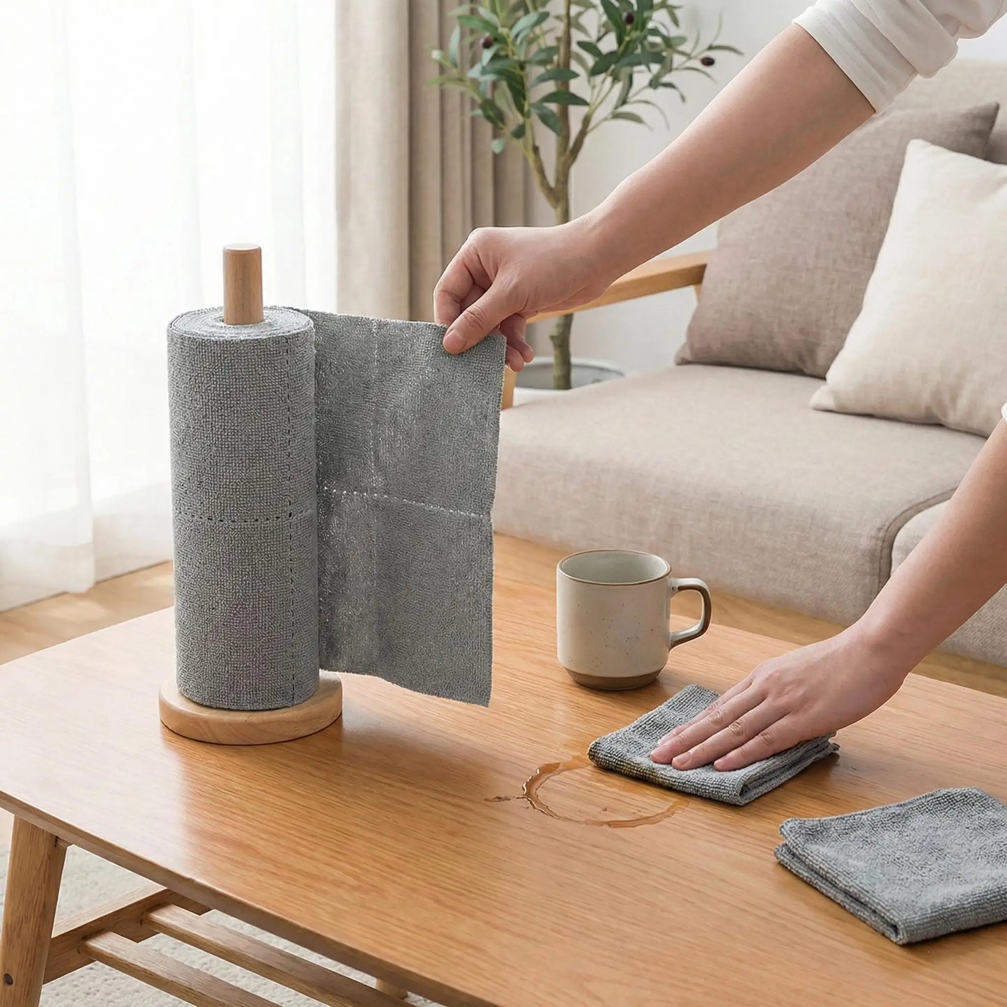 50pcs Non-Stick Oil Dish Cloths, Tear-Off Microfiber Rags, Super Absorbent Kitchen Cleaning Towels for Stove