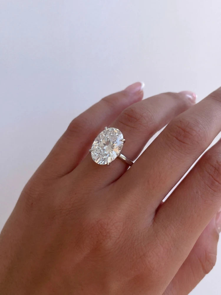 925 Sterling Silve Shiny Gorgeous 1-8CT Oval Zircon Ring For Women Engagement Wedding Luxury High Quality Fine Jewelry