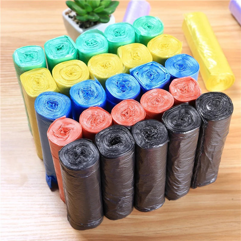 Disposable Flat-mouth Garbage Bag In Roll New Material Thickened And Strong Household Kitchen Bedroom Color Garbage Bag 45x50cm
