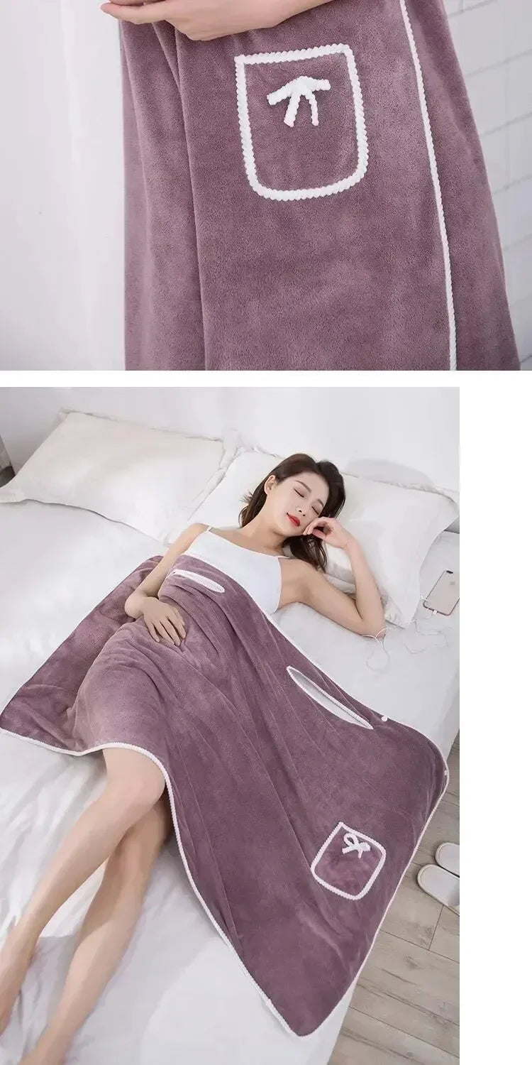 Womens Bath Towels Girls Wearable 90*130Cm Fast Drying Bathing Beach Spa Bathrobes Wash Clothing, Shower Bath And Gym Towel