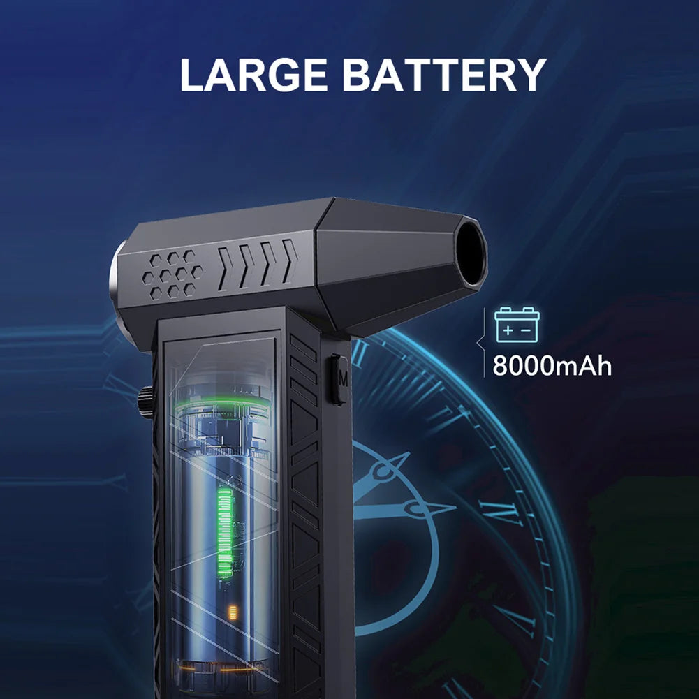 300000RPM Electric Air Duster Rechargeable Powerful Air Blower Multifunctional Portable Turbo Jet Fan Strong Power for Home Car