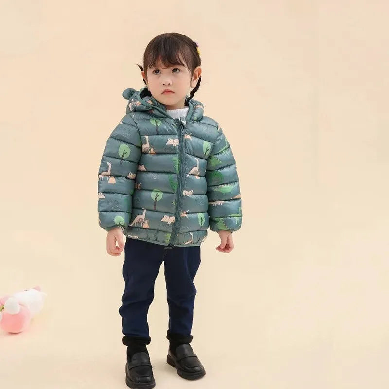 Hooded Lightweight Down Jackets Children Boy Girl Baby Coat Autumn Winter Outerwear Casual Clothing Kids Christmas Birthday Gift