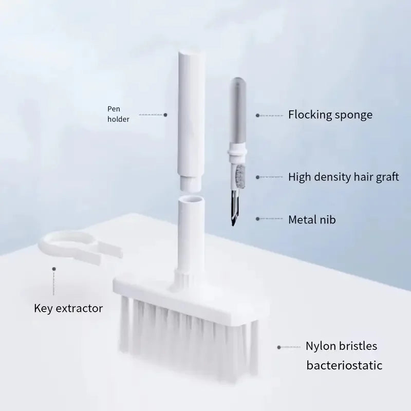 5 in 1 Keyboard Cleaning Brush Kit Keycap Puller Earbuds Cleaner for Airpods Pro 1 2 3 Bluetooth Earphones Case Cleaning Tools