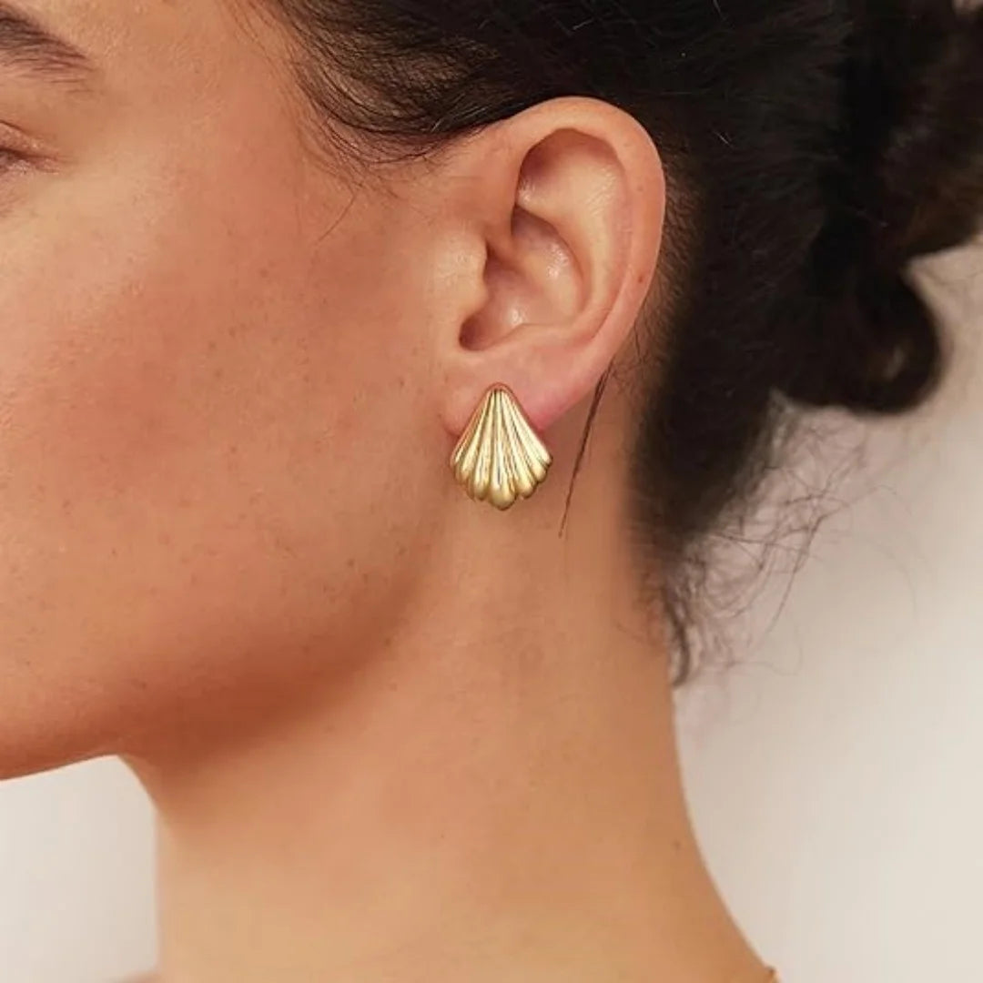 Gold Hoop Earrings Set for Women, 9 Pairs Hypoallergenic Statement Open Pearl Hoops Earring for Multipack, Gold Chunky Hoop Earrings for Women Trendy Jewelry