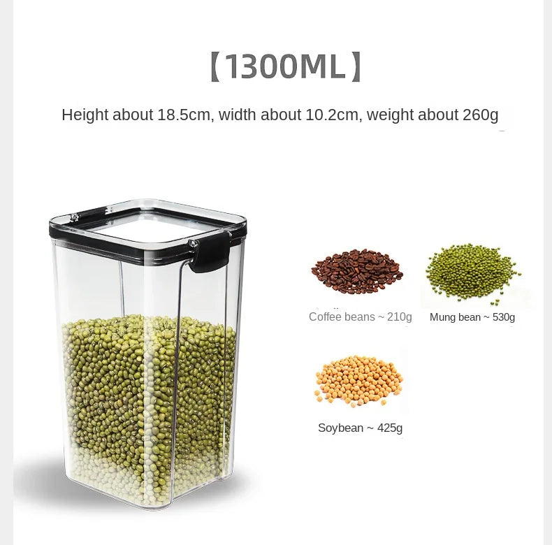 1-4PCS Sealed Jars Kitchen Organizer Grain Storage Boxes Large Capacity Sealed Container Seasoning Jars Set Fresh-keeping Tank