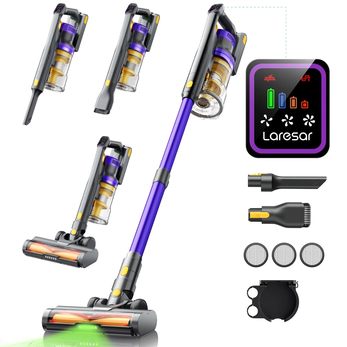 Laresar X11 Wireless vacuum cleaner 550W 55000PA Suction Makes Handheld Smart Home Dust mug 60 Minutes Running Time 3 PCs Filte Set