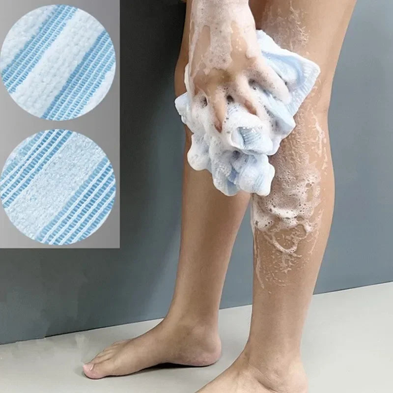 Ultra-Long Exfoliating Back Towel Antibacterial with Silver Ions Multifunctional Shower Bath Towel for Rich Foam