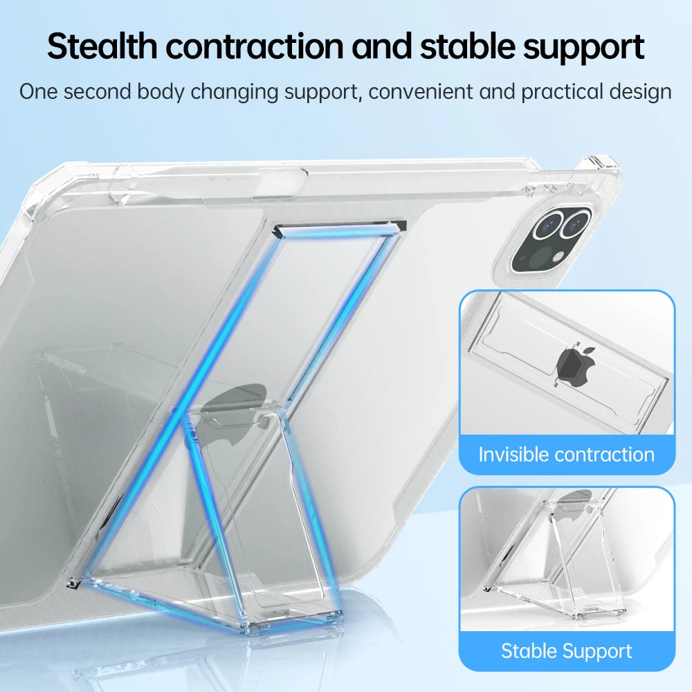 For iPad Case 2022 Pro 11 10th Generation 10.9 Air 5 4 10.2 7/9th 2021 Mini 6 10.5 2018 9.7 5th 6th 12 9 Transparent Cover Funda