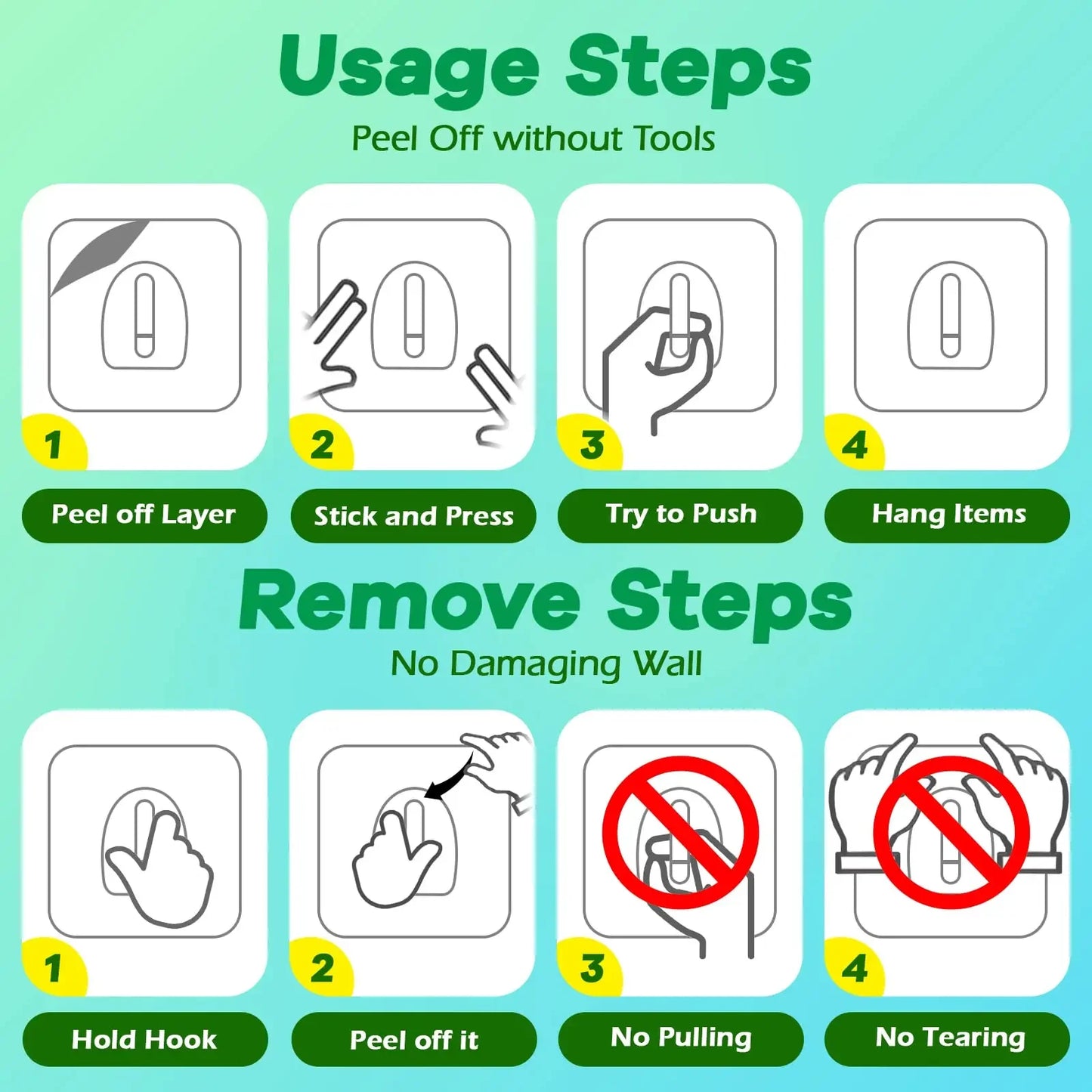 Adhesive Plastic Clear Utility Hooks Transparent Hook for The Drill-Free Wall Waterproof Key Wall Hooks.