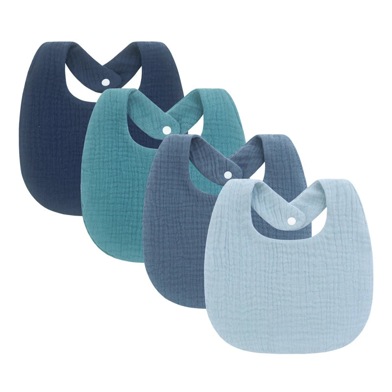 4Pcs Muslin Baby Bibs Burp Clothes Soft Cotton Kids Apron Infant Saliva Towels Toddler Accessories Baby Bibs Set Newborn Gift
