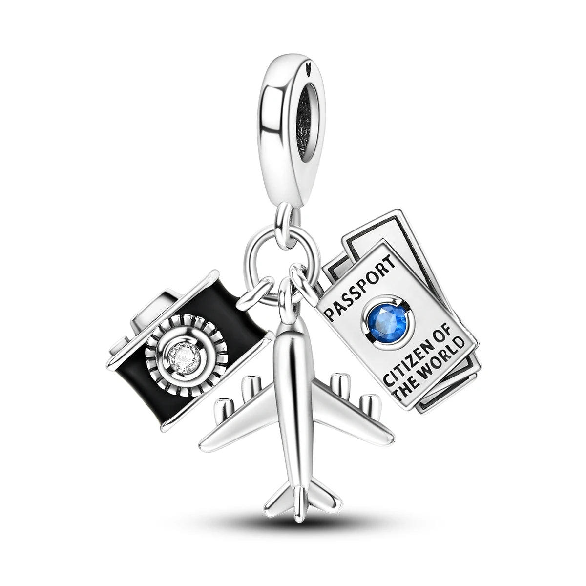 Travel Charm 925 Silver Plane Paris Tower Pendant Fit Bracelet Beads Making Woman Fashion Jewelry