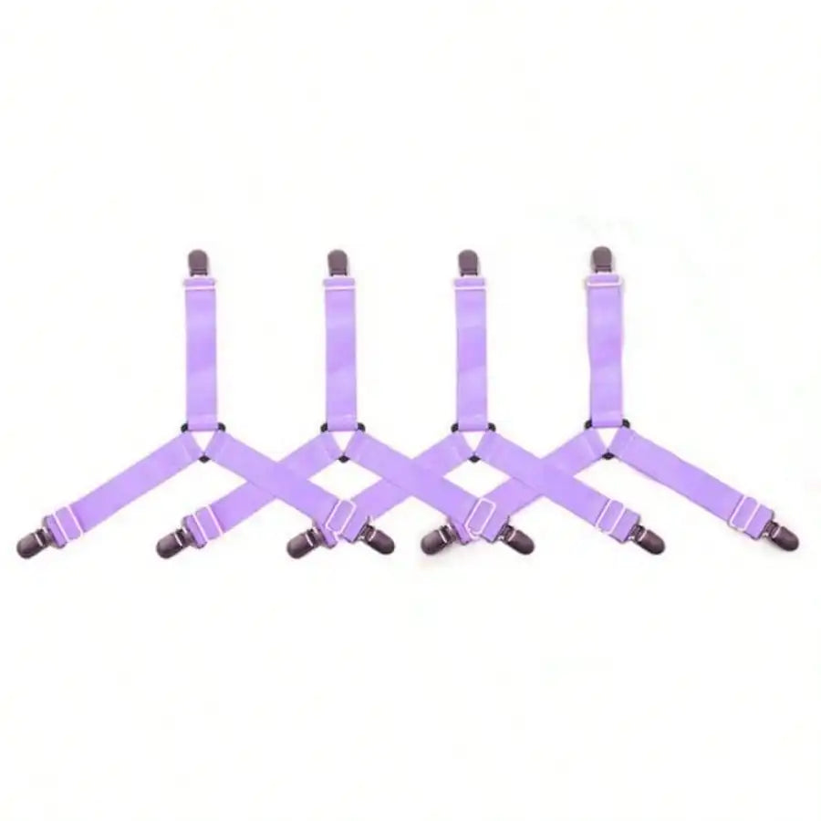 4pcs Triangle Household Bed Sheet Fixers, Adjustable Elastic Sofa BedSheet Fixing Clips, Tablecloth Fixing Belt, Anti-Running Anti-Slip SheetBuckles