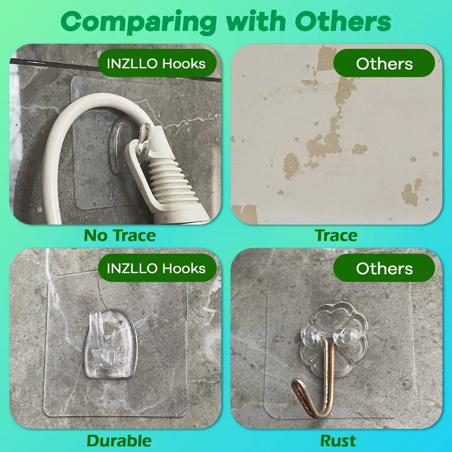 Adhesive Plastic Clear Utility Hooks Transparent Hook for The Drill-Free Wall Waterproof Key Wall Hooks.