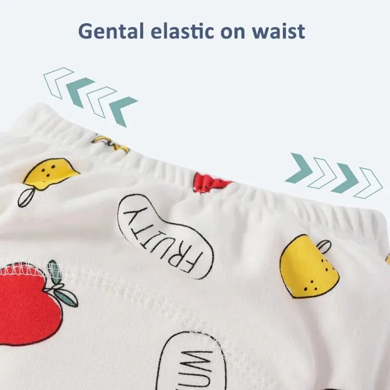 Reusable Soft Cotton Baby Breathable Diapers Pee Shorts Toddler Potty Training Pants Underwears for Boys & Girls
