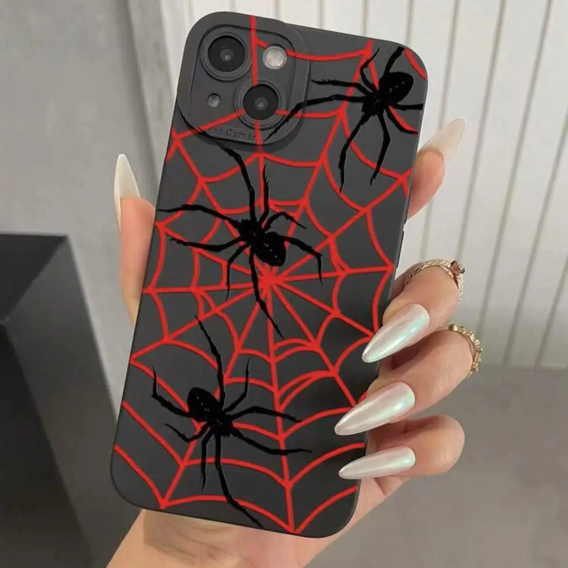 Spider Web Pattern Phone Case, All-inclusive Phone Protective Cover Compatible with IPhone 16 Pro Max 15 Pro 14Plus 13 12