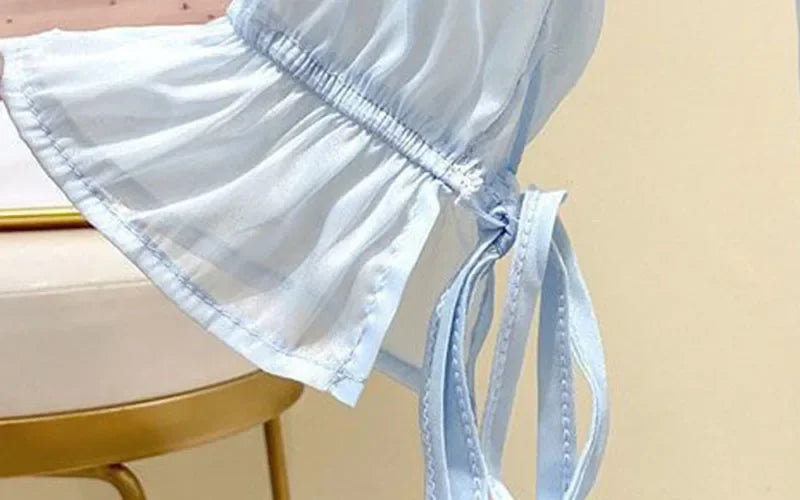Smvp Chiffon Blouses for Women Summer Thin Loose Button-Up Sunscreen Shirt Woman Korean Fashion Bow Lace-up Long Sleeve Shirts