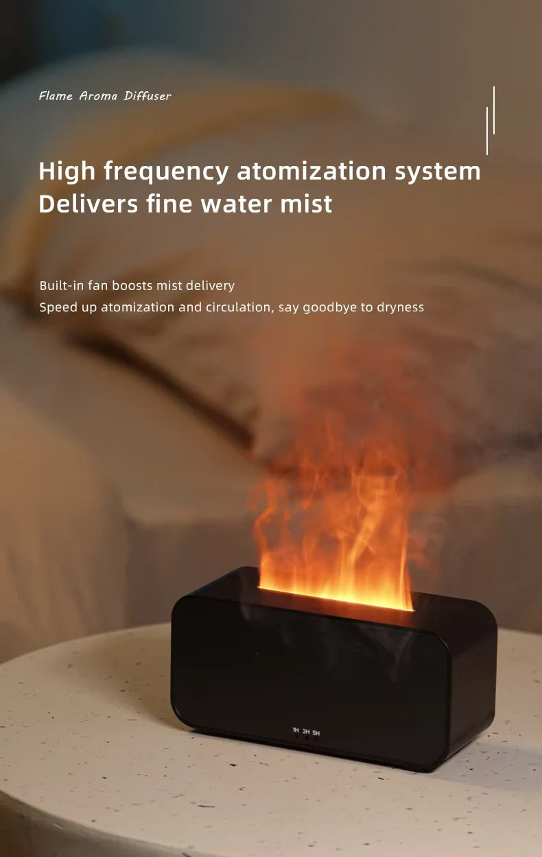 Air Aroma Humidifier Diffuser Essential Oils Humidifiers Mini Flame Automatic Fragrance Diffuser Home Humidifier With LED Light