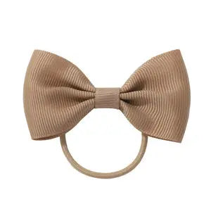 2.75 Inch Small Ribbon Bows With Elastic Hair Bands For Kids Girls Ponytail Solid Color Bowknot Hair Ropes Ties Hair Accessories