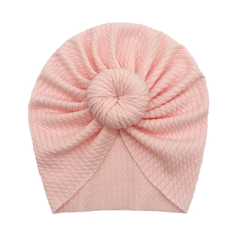 Cute Bow Baby Turban Hat Double Layer Big Bowknot Newborn Hat Soft Warm Elastic Kids Head Beanie Babies Accessories