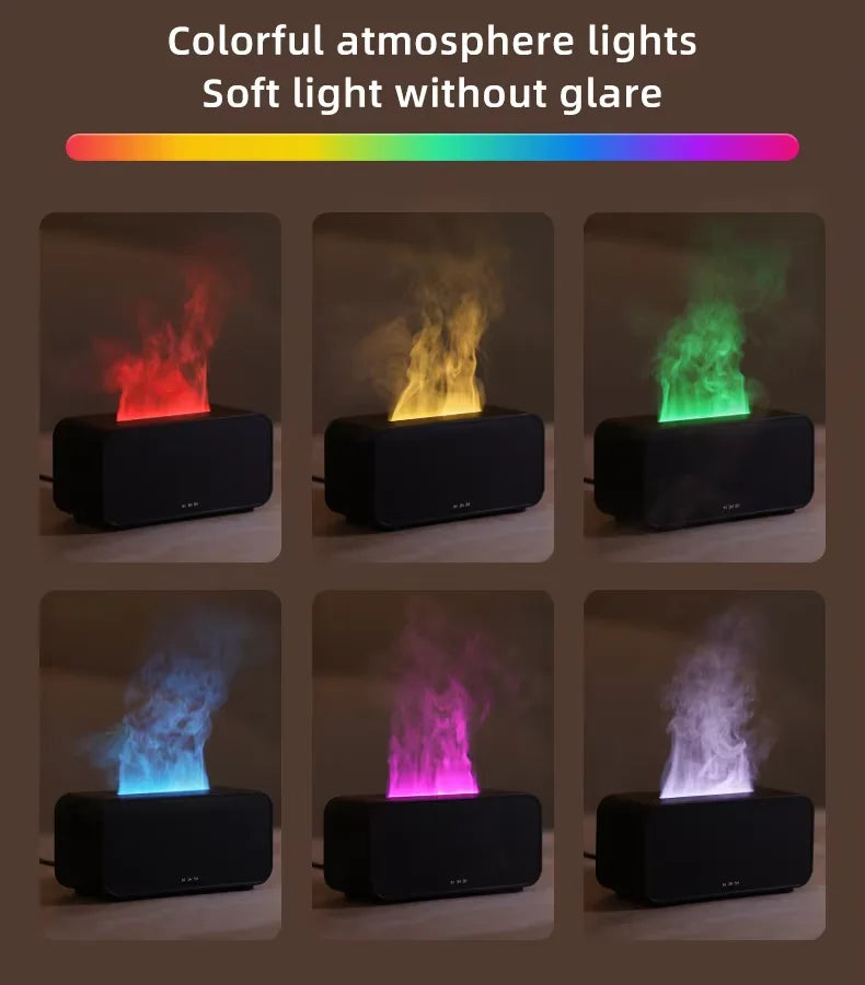 Air Aroma Humidifier Diffuser Essential Oils Humidifiers Mini Flame Automatic Fragrance Diffuser Home Humidifier With LED Light