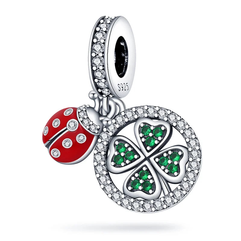 925 Silver Color Mushroom Owl Cat Bone Animal Charms Beads Fit Pandach 925 Original Bracelets Fine DIY Birthday Jewelry Gifts
