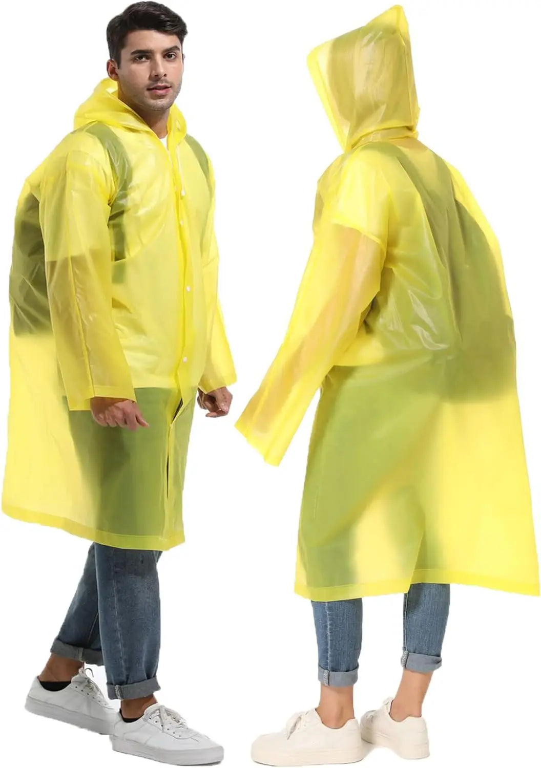 Disposable Adults Reusable Raincoats,Waterproof Rain Ponchos,Adults-Reusable Emergency Raincoats with Hoodand Drawstring
