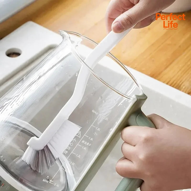 1/2/3Pcs Cleaning Cup Brush Japanese Style Sink Brush  with Long Handle Elbow Design Tail Hole Wall Hanging Crevice Cleaning