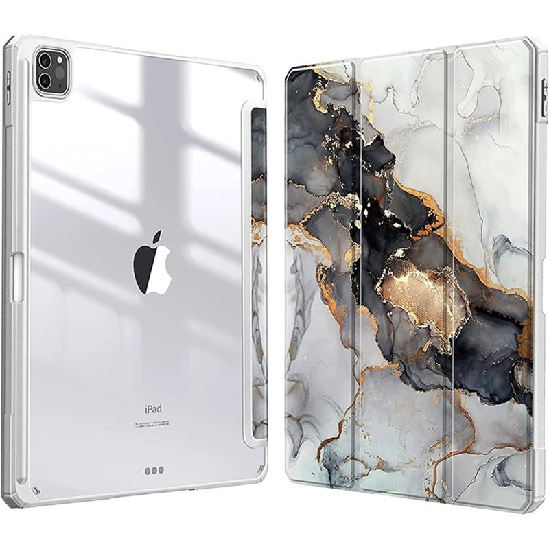 Smart PU Case for iPad Air 4th 5th iPad 10th 10.9 Funda iPad Pro air 12th 11th 11" 7th 8th 9th 10.2 2 9.7 10.5 Transparent Cover
