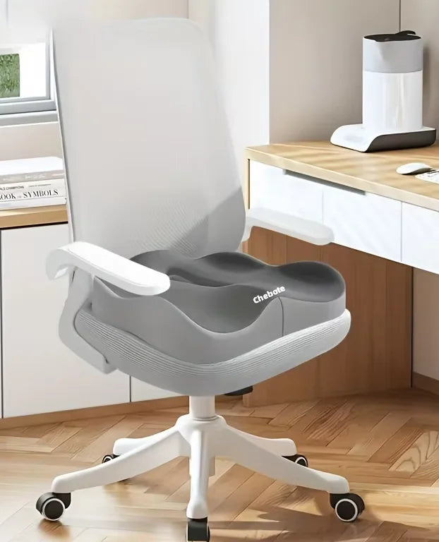 1pc Memory Foam Seat Cushion - 3D Ergonomic Support| Light Green Grey Black Washable Polyester Car Office Essentials
