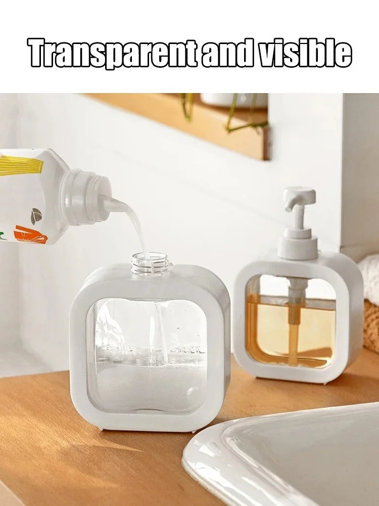 500/300mL Large Capacity Transparent Soap Lotion Dispenser Bottle Press Pump Plastic Hand Sanitizer For Kitchen Bathroom Travel