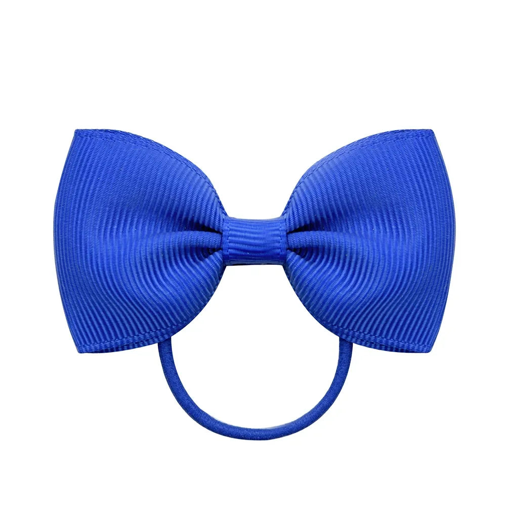 2.75 Inch Small Ribbon Bows With Elastic Hair Bands For Kids Girls Ponytail Solid Color Bowknot Hair Ropes Ties Hair Accessories