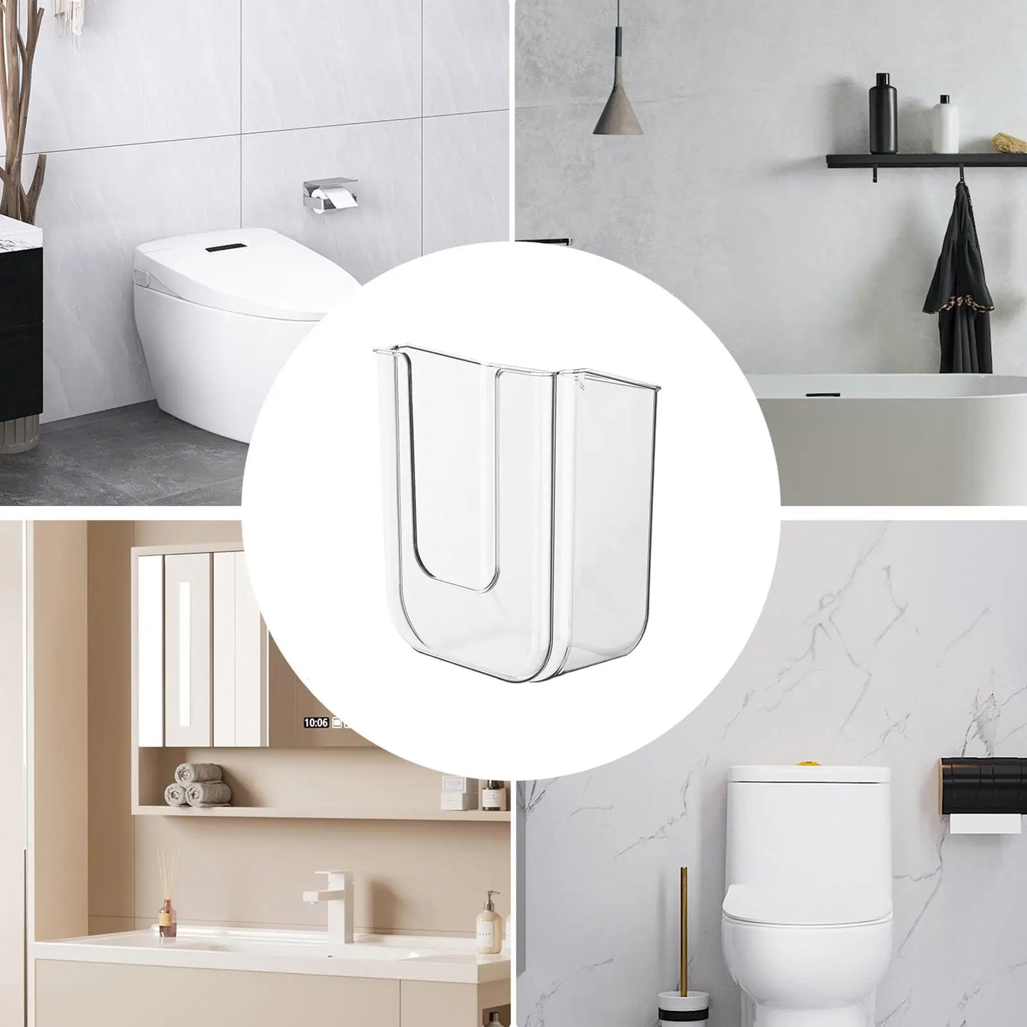 Wet Wipes Dispenser Wall Mounted Storage Box Organizer Tissue Dispenser Adhesive Secure Mount for Family Toilet Home Bathroom