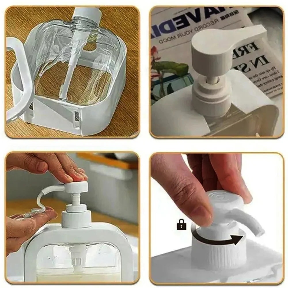 500/300mL Large Capacity Transparent Soap Lotion Dispenser Bottle Press Pump Plastic Hand Sanitizer For Kitchen Bathroom Travel