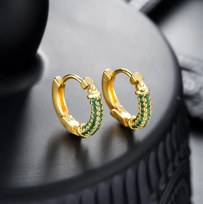Crystal Lymphatic Drainage Earrings Colorful Crystal Round Hoop Earrings Fashion Magnetotherapy Weight Loss Slimming Jewelry