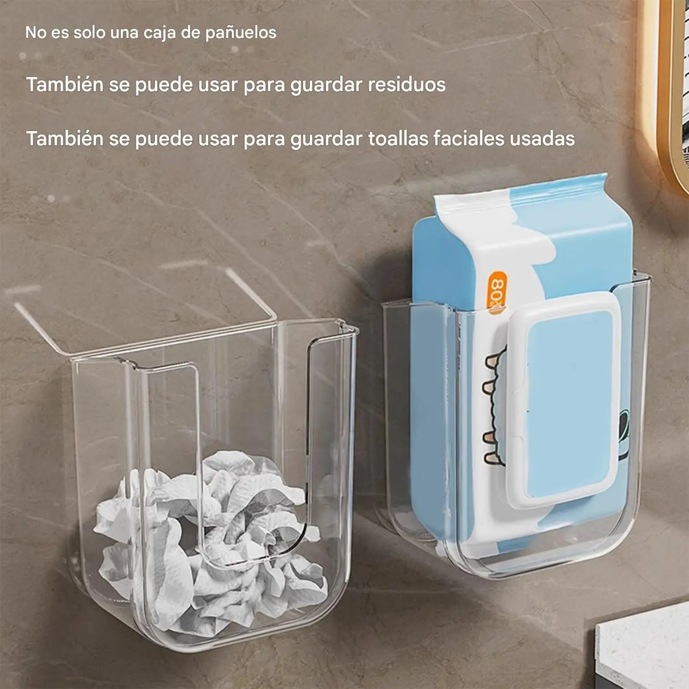 Wet Wipes Dispenser Wall Mounted Storage Box Organizer Tissue Dispenser Adhesive Secure Mount for Family Toilet Home Bathroom