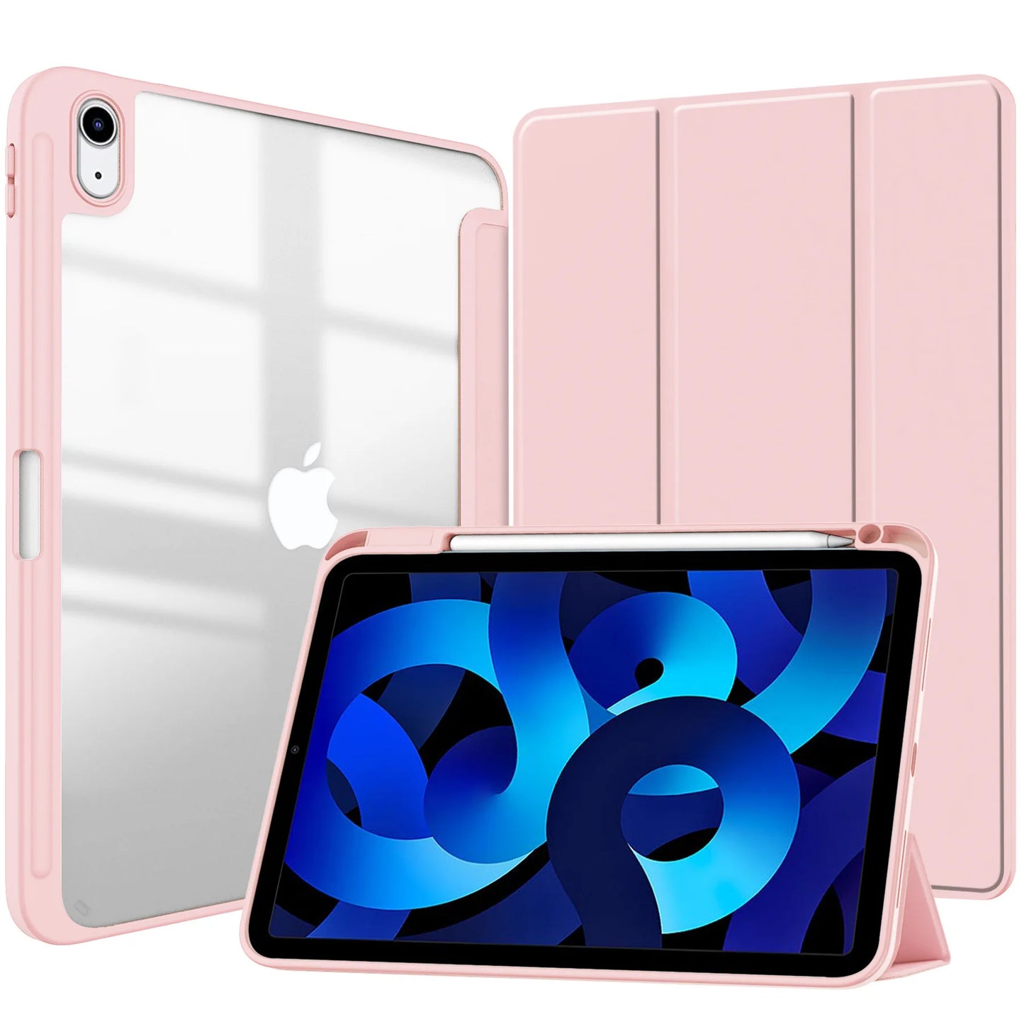 Smart PU Case for iPad Air 4th 5th iPad 10th 10.9 Funda iPad Pro air 12th 11th 11" 7th 8th 9th 10.2 2 9.7 10.5 Transparent Cover