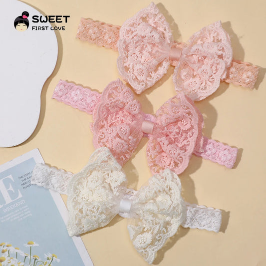 Headbands for Girl Soft Elastic Lace Bow Baby Girl Hair Band Children Turban Kids Headwear Hair Accessories for Newborn Infant