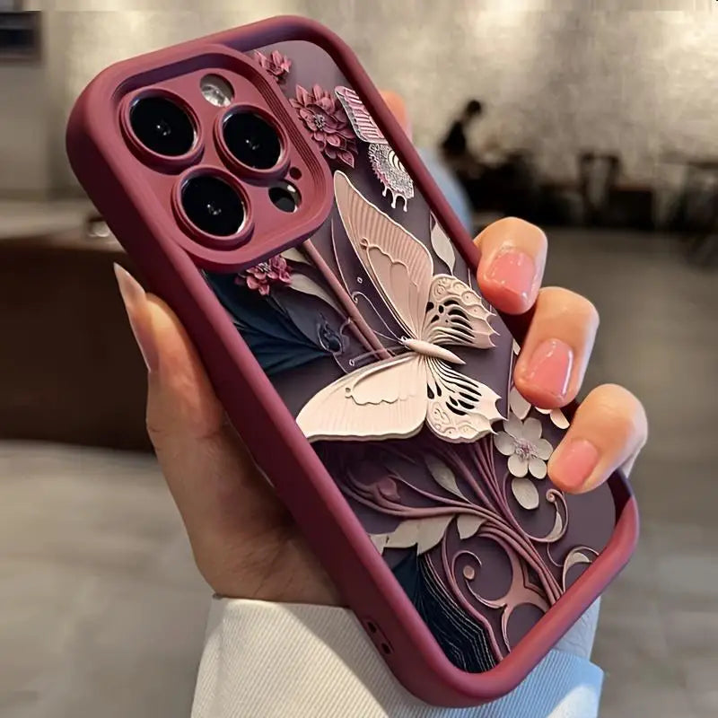 For IPhone 16 Pro Max 15 Pro 14Plus 13 12 11 Butterfly Pattern Phone Cases, Cell Phone Case for Apple Smartphone Compatible with