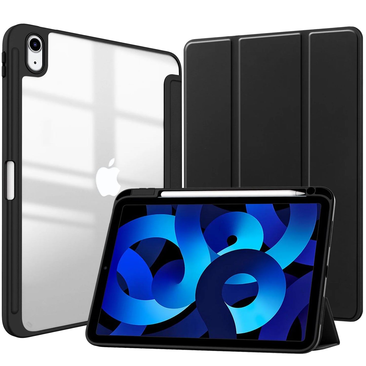 Smart PU Case for iPad Air 4th 5th iPad 10th 10.9 Funda iPad Pro air 12th 11th 11" 7th 8th 9th 10.2 2 9.7 10.5 Transparent Cover