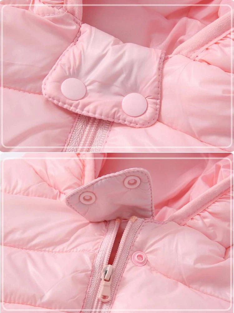 Hooded Lightweight Down Jackets Children Boy Girl Baby Coat Autumn Winter Outerwear Casual Clothing Kids Christmas Birthday Gift