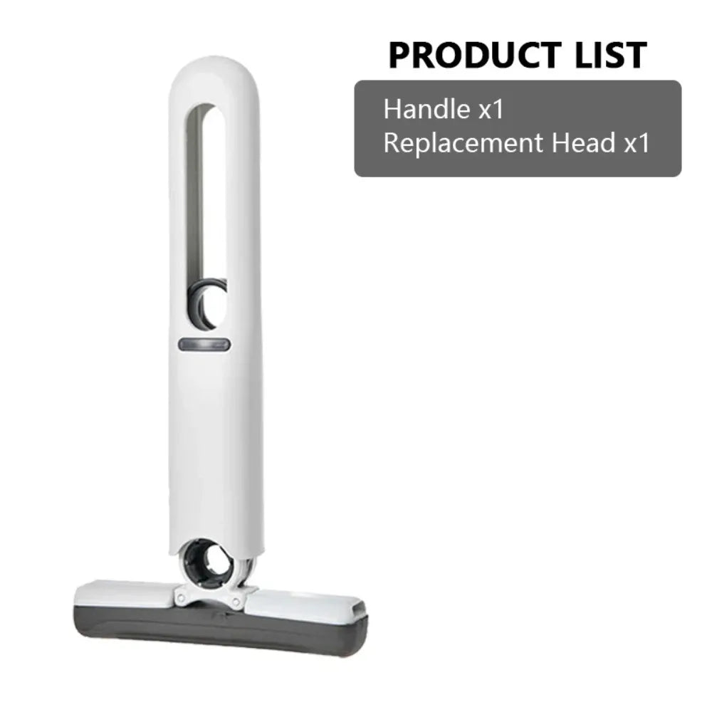 Mini squeezable mop with powerful folding design. Household cleaning tool. No hand washing required. Strong water absorption.