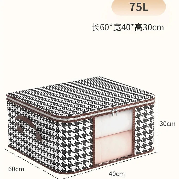 New style Houndstooth Storage Visual Portable Quilt Bag Multifunctional Dustproof Home Moving Packing and Organizing Storage Box