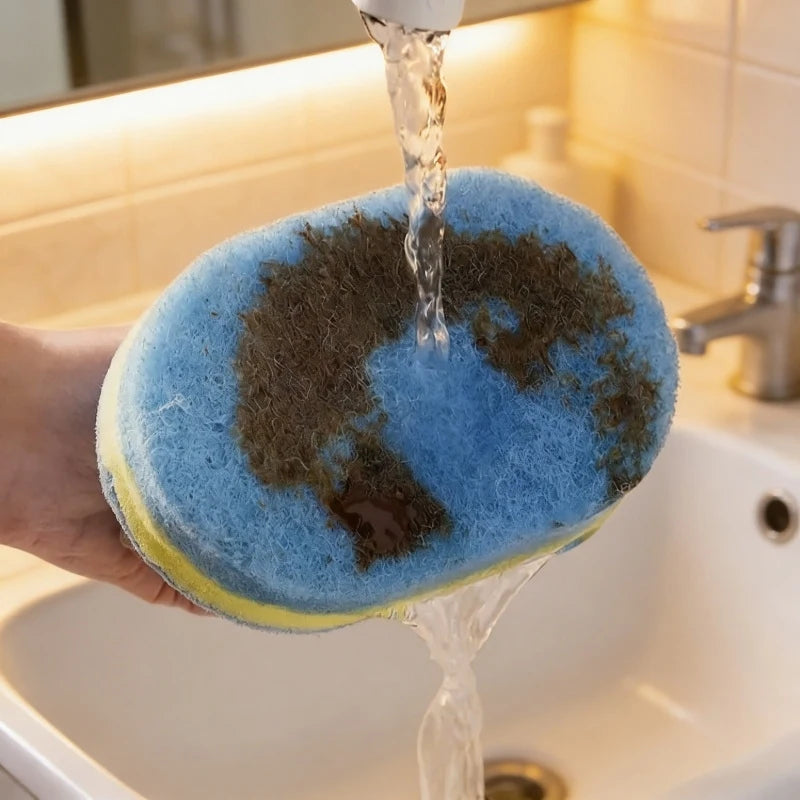 1/2Pcs Pot Washing Kitchen Cleaning Brush with Handle Pot Washing Density Thick Scouring Pad Ceramic Tile Wall Cleaning Brush