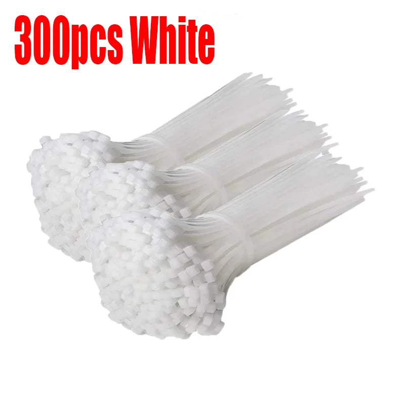 Nylon Cable Ties Adjustable Self-locking Cord Ties Straps Fastening Loop Reusable Plastic Wire Ties For Home Office