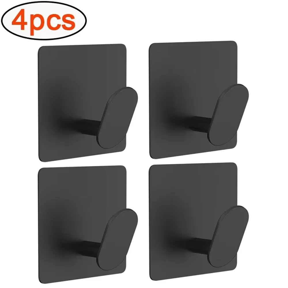 4/1pcs Stainless Steel Bathroom Robe Hooks Adhesive Wall Hook Towel holder Bathroom Kitchen Hardware Multi-Purpose Hanger Hook