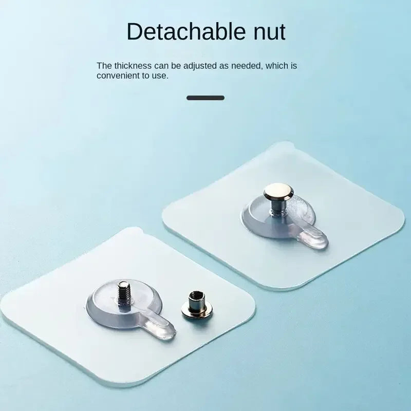 50/10pcs Self-adhesive Wall Hooks for Photo Frame Clock Strong Adhesive Transparent Nails Wall Hook Hangers Hanging Nail Holders