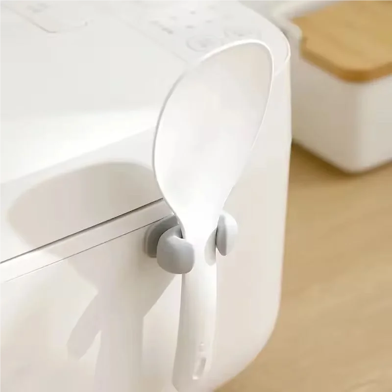 Silicone Rice Spoon Holder Heat Resistant Space Saving Storage Rack Electric Rice Cooker Kitchen Utensil Organizer Accessories